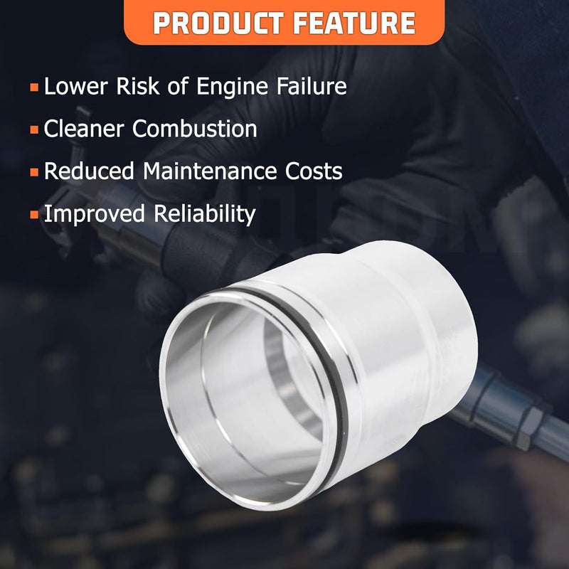 DEEGOOLY 3686961 6Pcs New Fuel Injector Sleeve Kit Cup Tube with Seal Compatible with Cummins ISX15 QSX15 X15 CM2350 Diesel Engine Parts Single Cam Aftermarket Parts Replace for 3686883 3687210 - Image 5